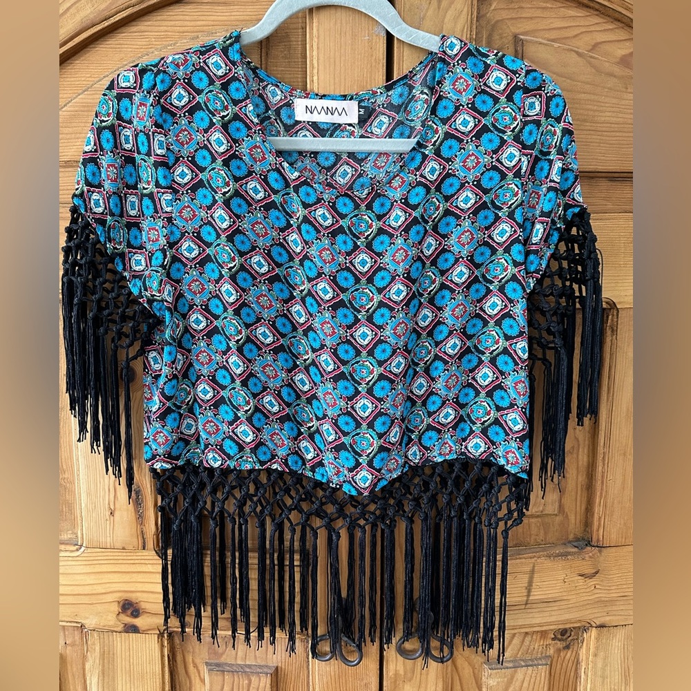NAANAA BOHEMIAN FRINGE TOP NWOT